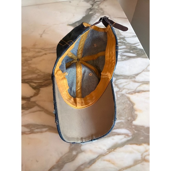 Denim Baseball Cap Rhinestone Bling Embellished Adjustable Strap - Picture 4 of 5